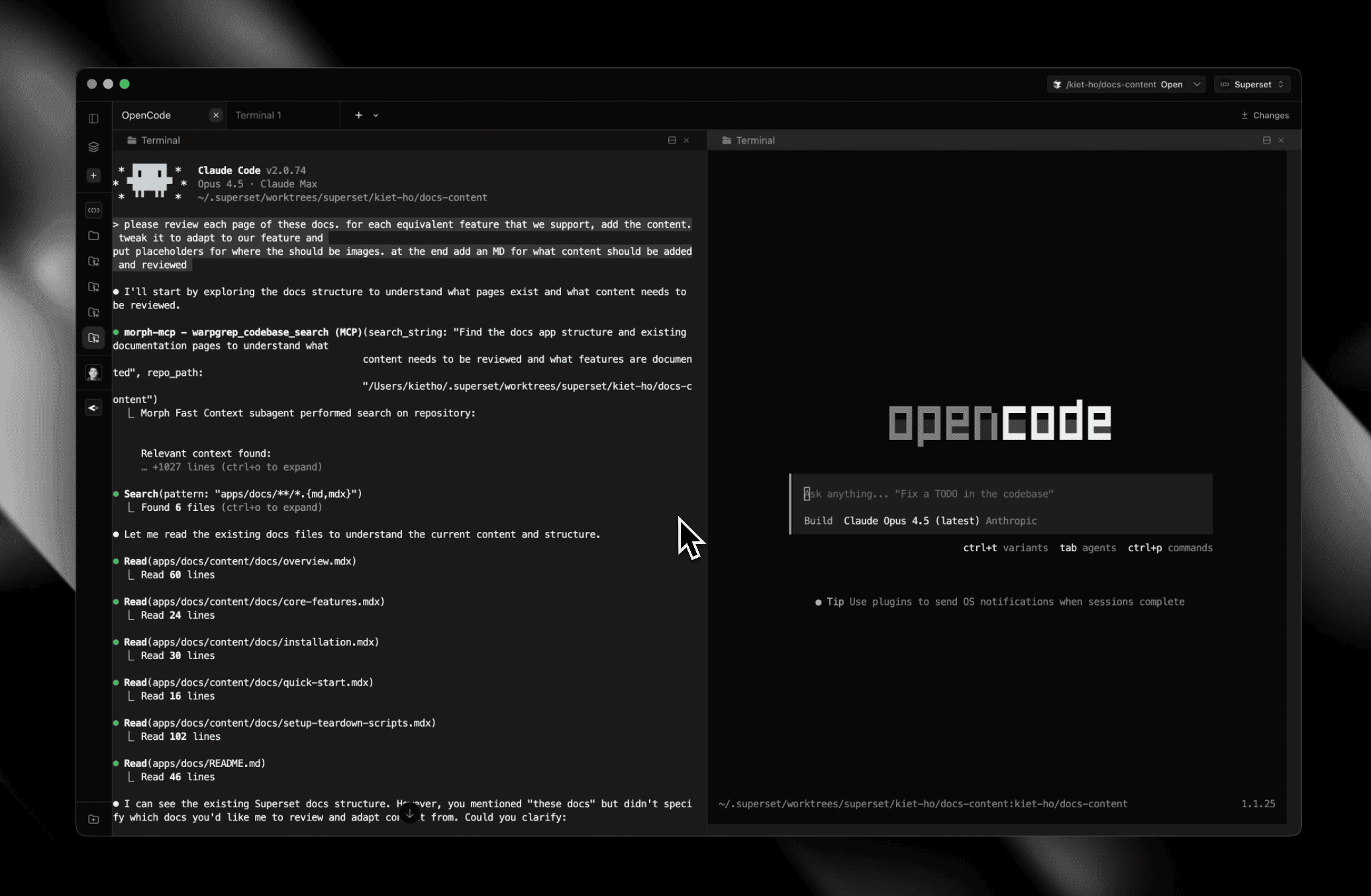 Two agents working the same task in isolated workspaces